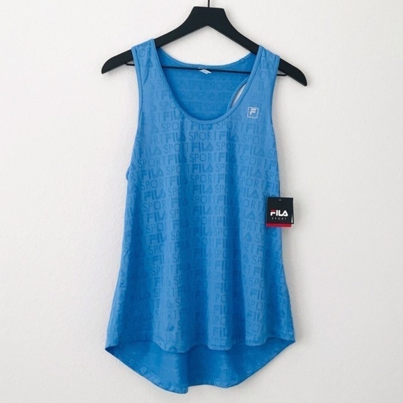 New! Fila Sport Jacquard Core Mesh Racerback Active Running Workout Athletic Top - Picture 1 of 11
